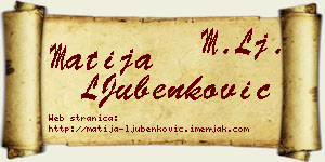 Matija LJubenković vizit kartica